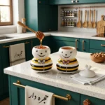 ظرف عسل خوری باریز طرح زنبور رنگی - تصویر 2